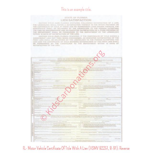 Florida Vehicle Titles | Kids Car Donations