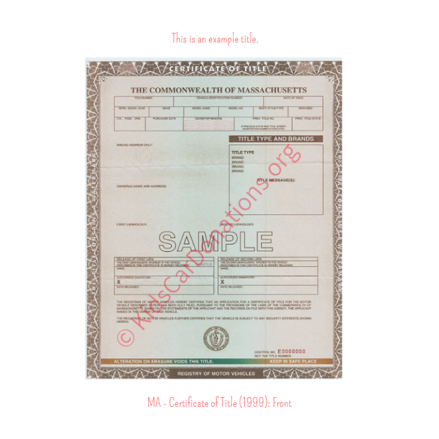 Massachusetts Vehicle Titles Kids Car Donations