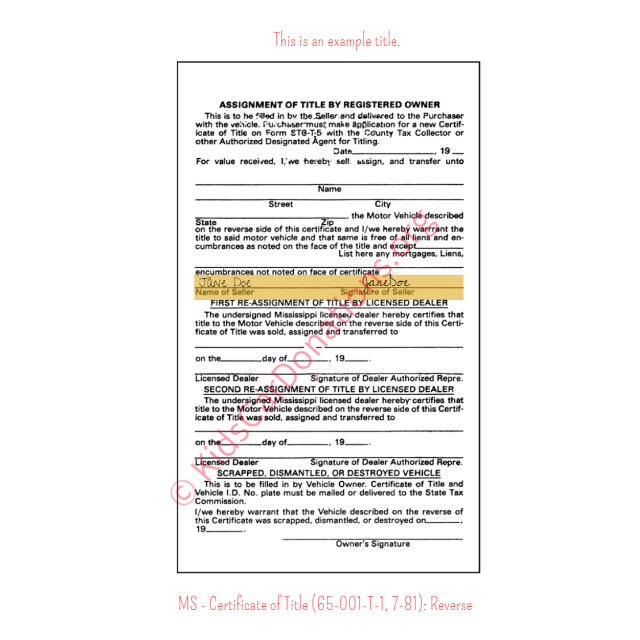 Mississippi Vehicle Titles | Kids Car Donations