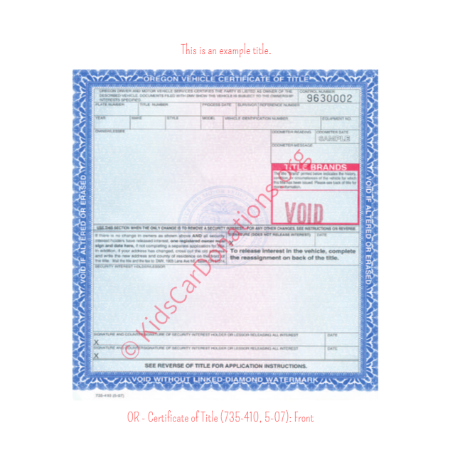 Oregon Vehicle Titles Kids Car Donations