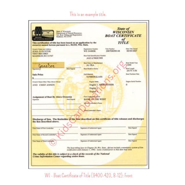 Wisconsin Vehicle Titles | Kids Car Donations
