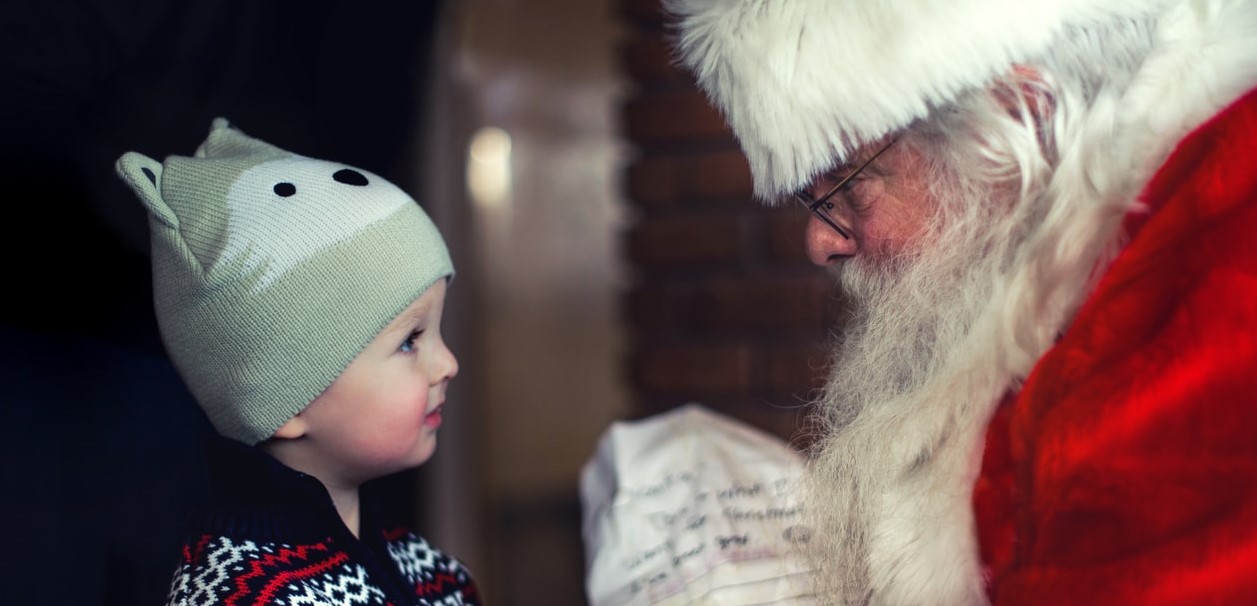 Little Kid and Santa | Kids Car Donations