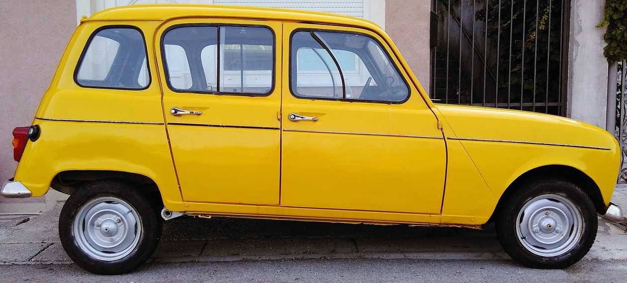 Parked Yellow Oldtimer Car | Kids Car Donations