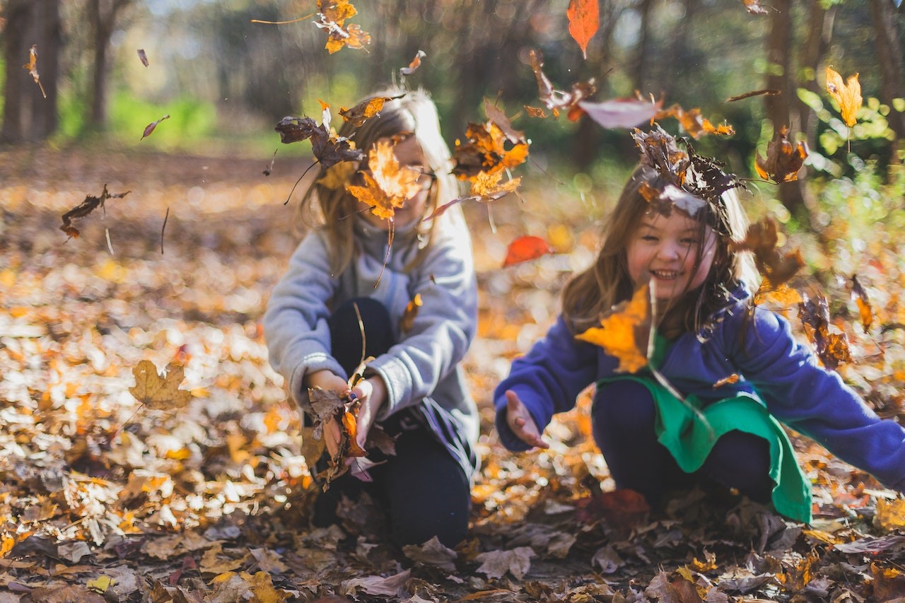 Photo of Children Playing With Dry Leaves | Kids Car Donations