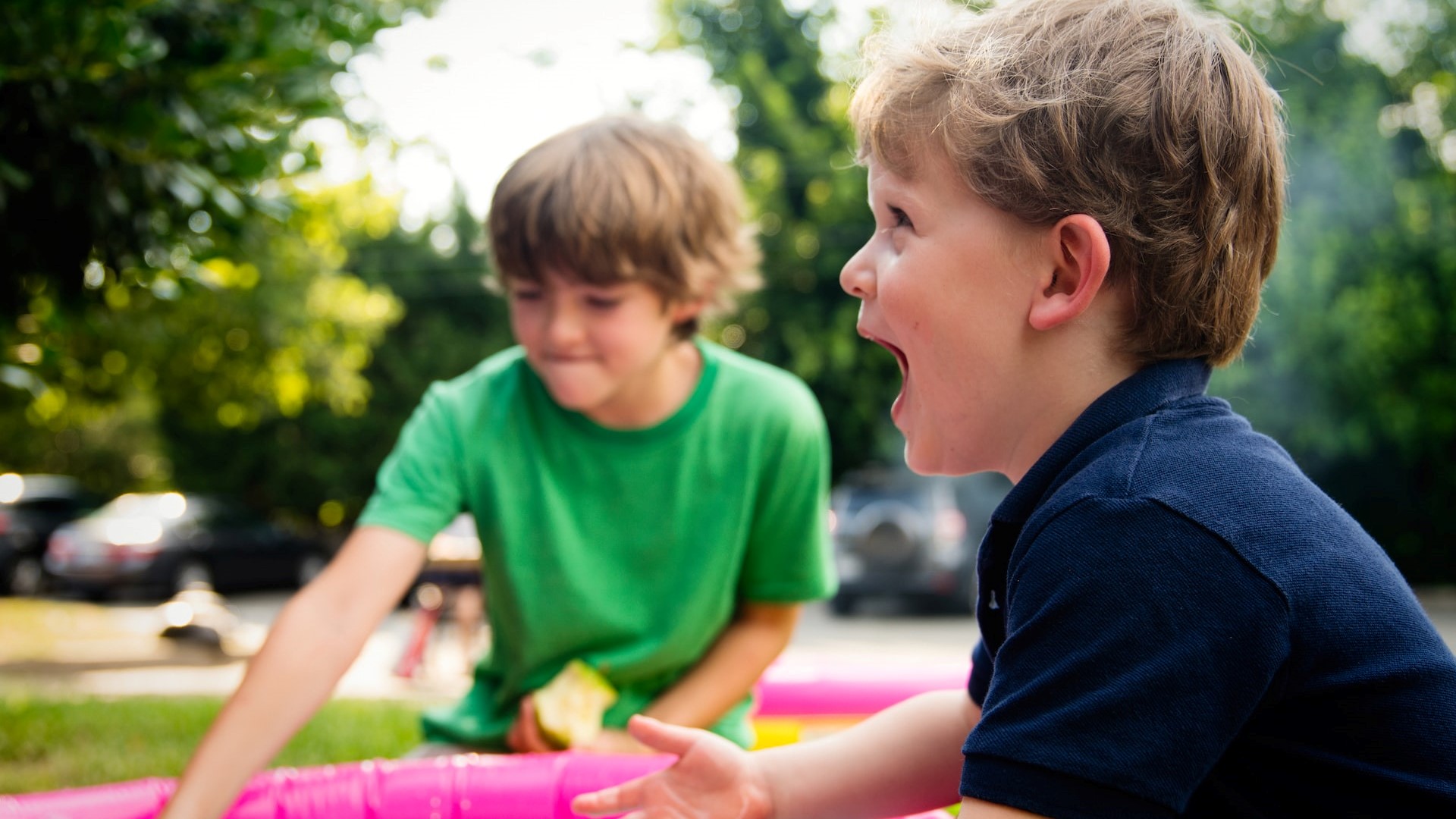 Kid shouting beside the boy in green shirt | Kids Car Donations