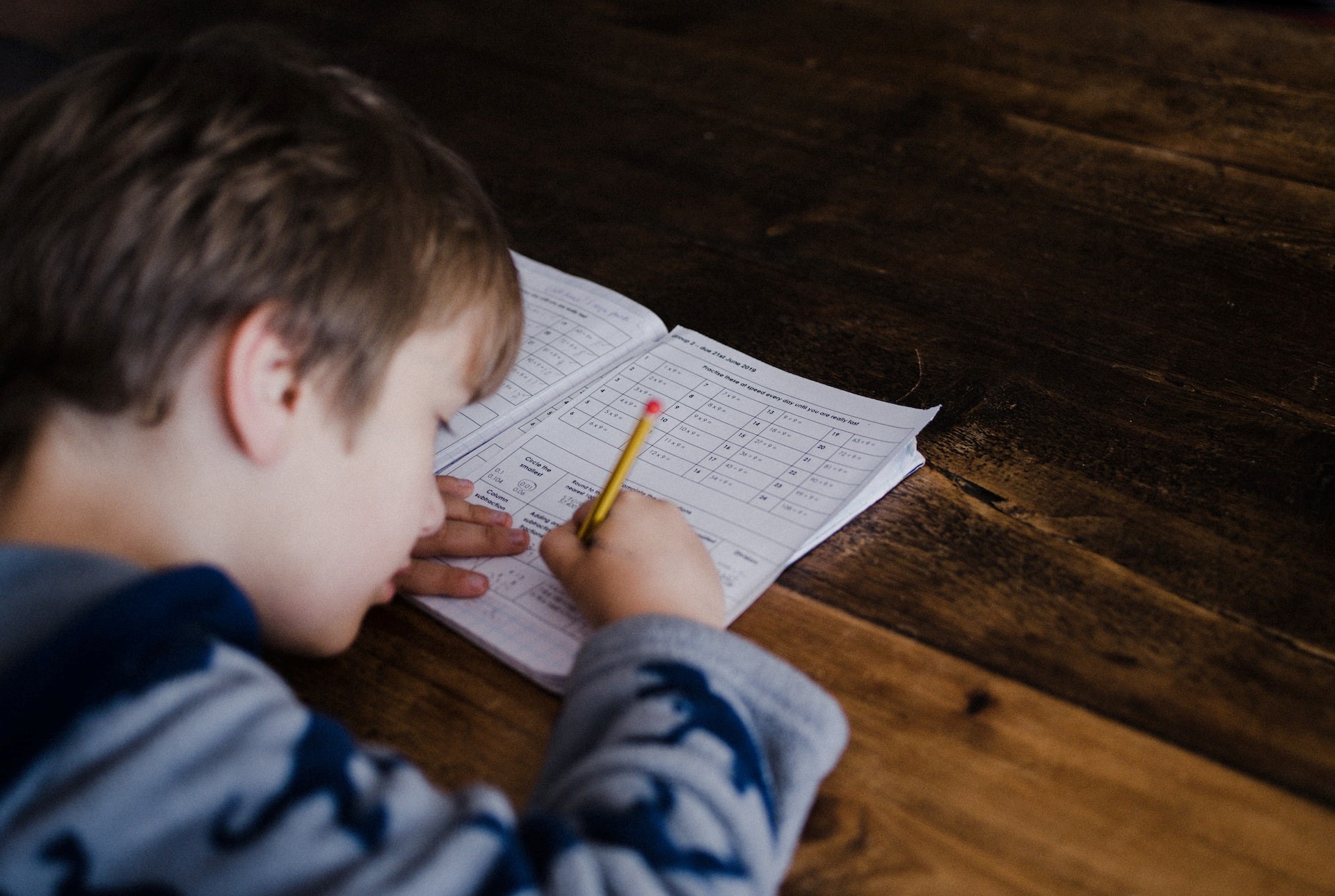 Child completing maths homework | Kids Car Donations