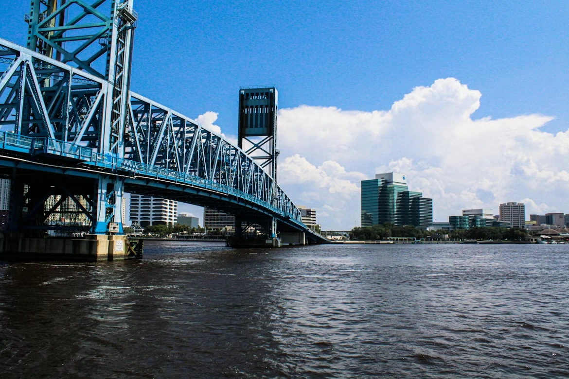 Bridge over a body of water with the Jacksonville, Florida