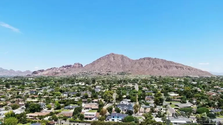 Aerial photo of Camelback Mountain in Phoenix, Arizona