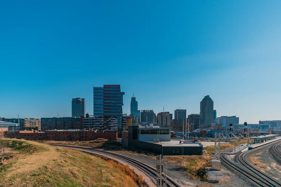 Architectural photography of city buildings in Raleigh, North Carolina