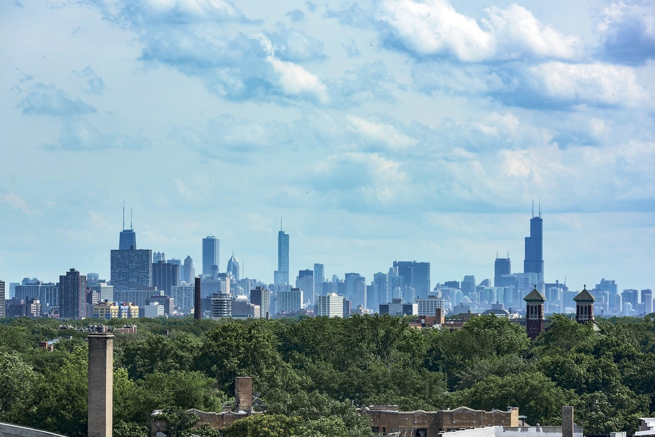 Chicago skyline from Evanston, Illinois