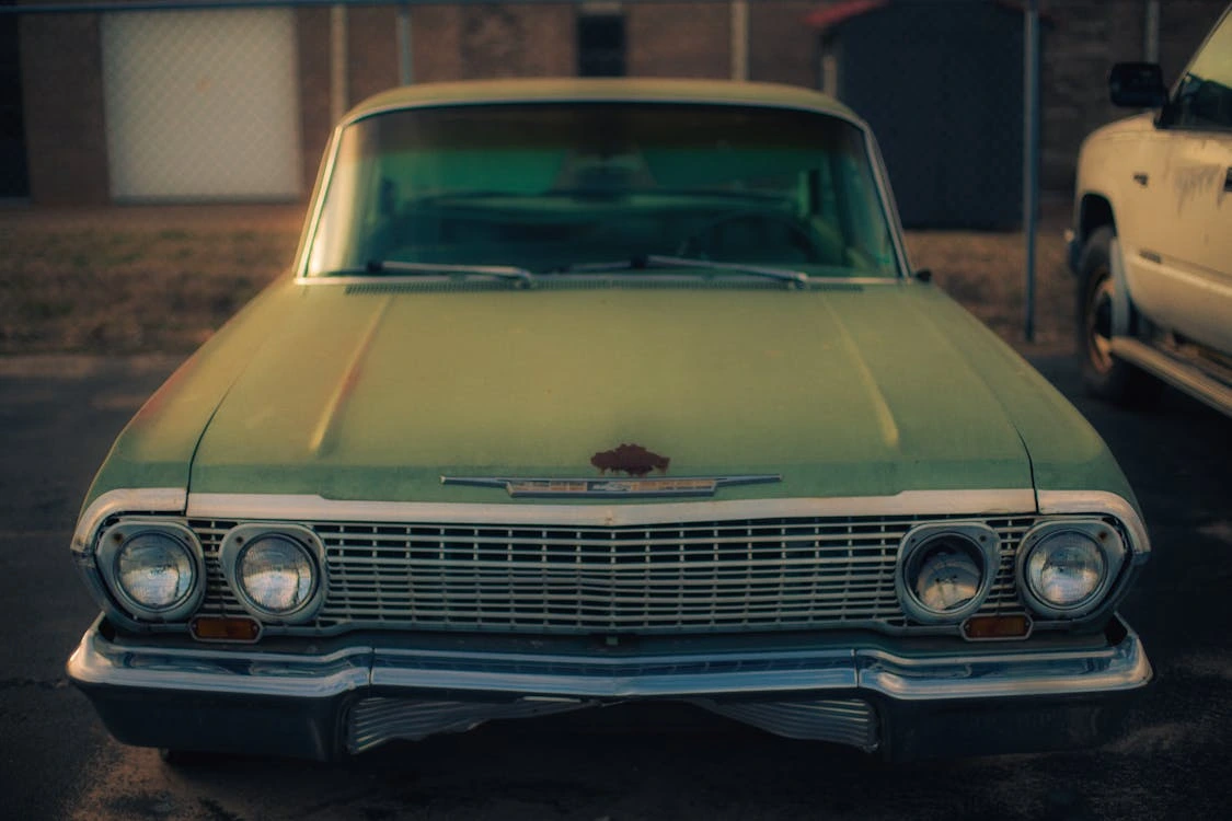 Green vintage car
