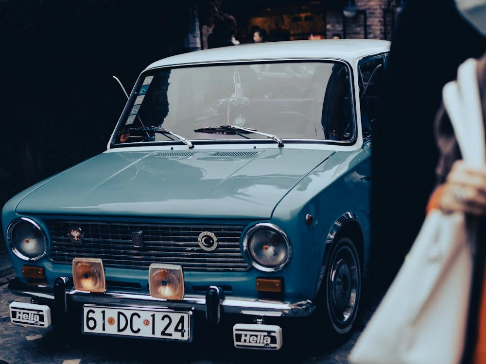 Hood of a blue VAZ-2101