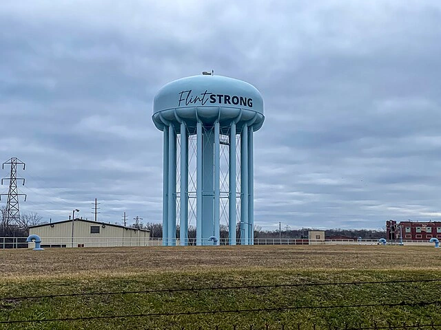 Flint Water Tower in Flint, Michigan