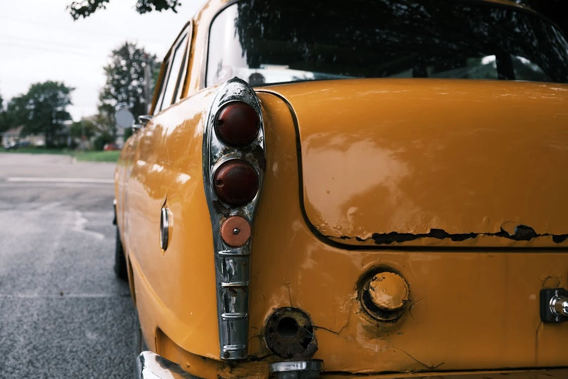 Old taxi on the street