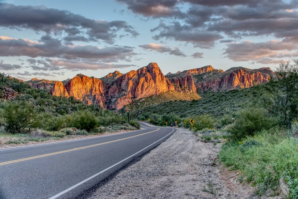 Rock formations near North Bush Highway in Mesa, Arizona