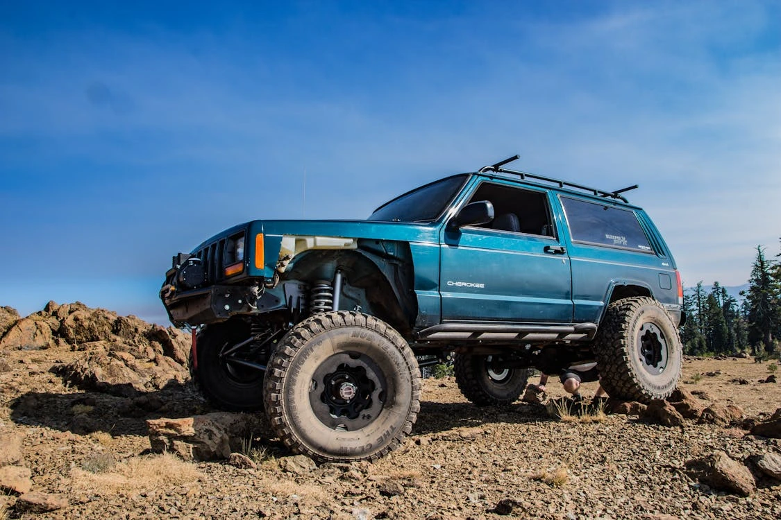 Rugged off-road vehicle on a dirt road in Ashland, Oregon