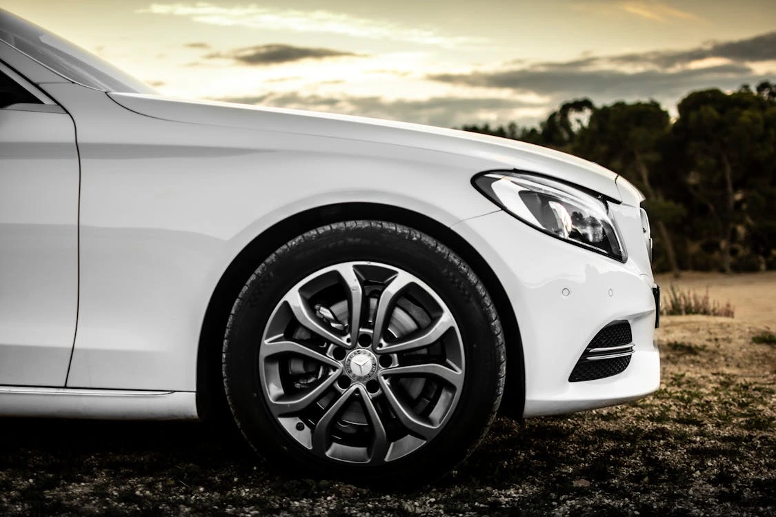 White Mercedes-Benz car